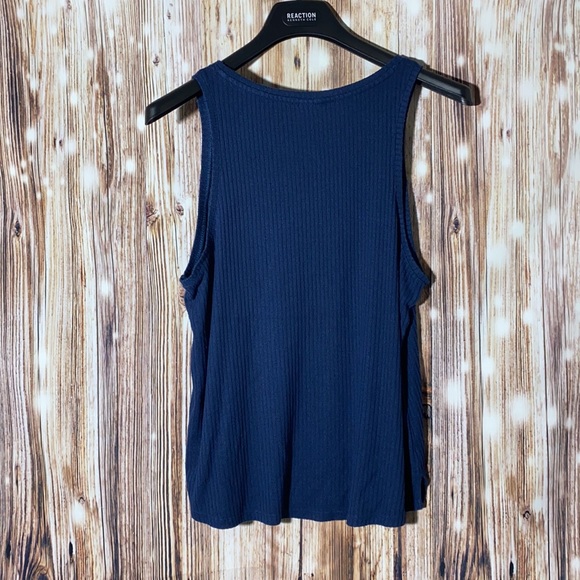 Women's Stars Above Navy Sleeveless Ribbed Waffle Tank Large - Picture 7 of 9